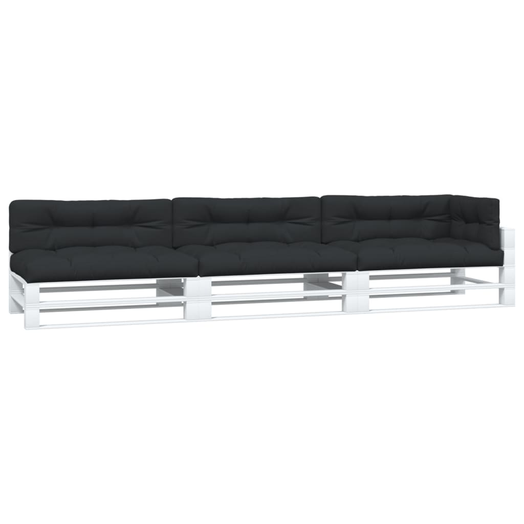 VidaXL Palletkussens 7 st stof zwart