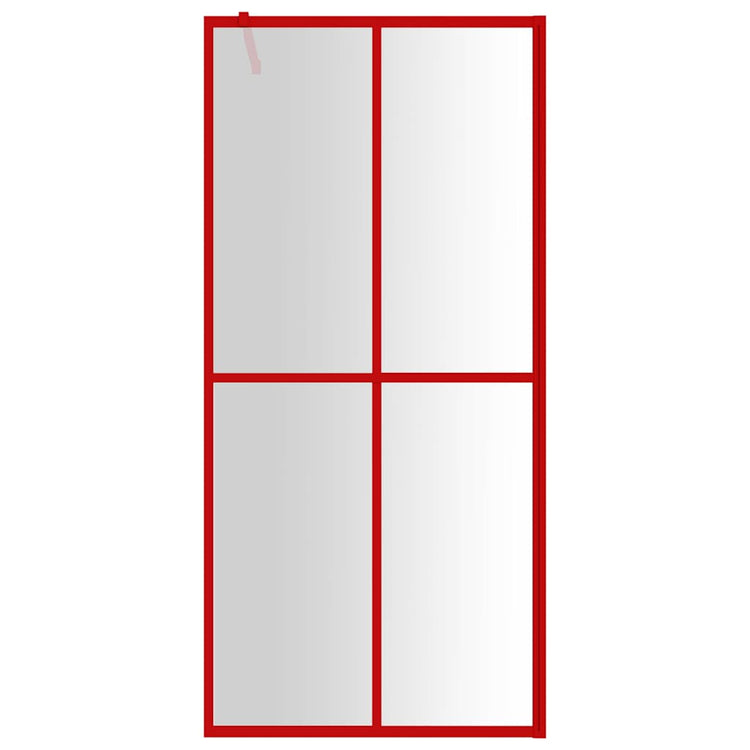 Vidaxl inloopdouchewand transparant 100x195 cm esg-glas rood