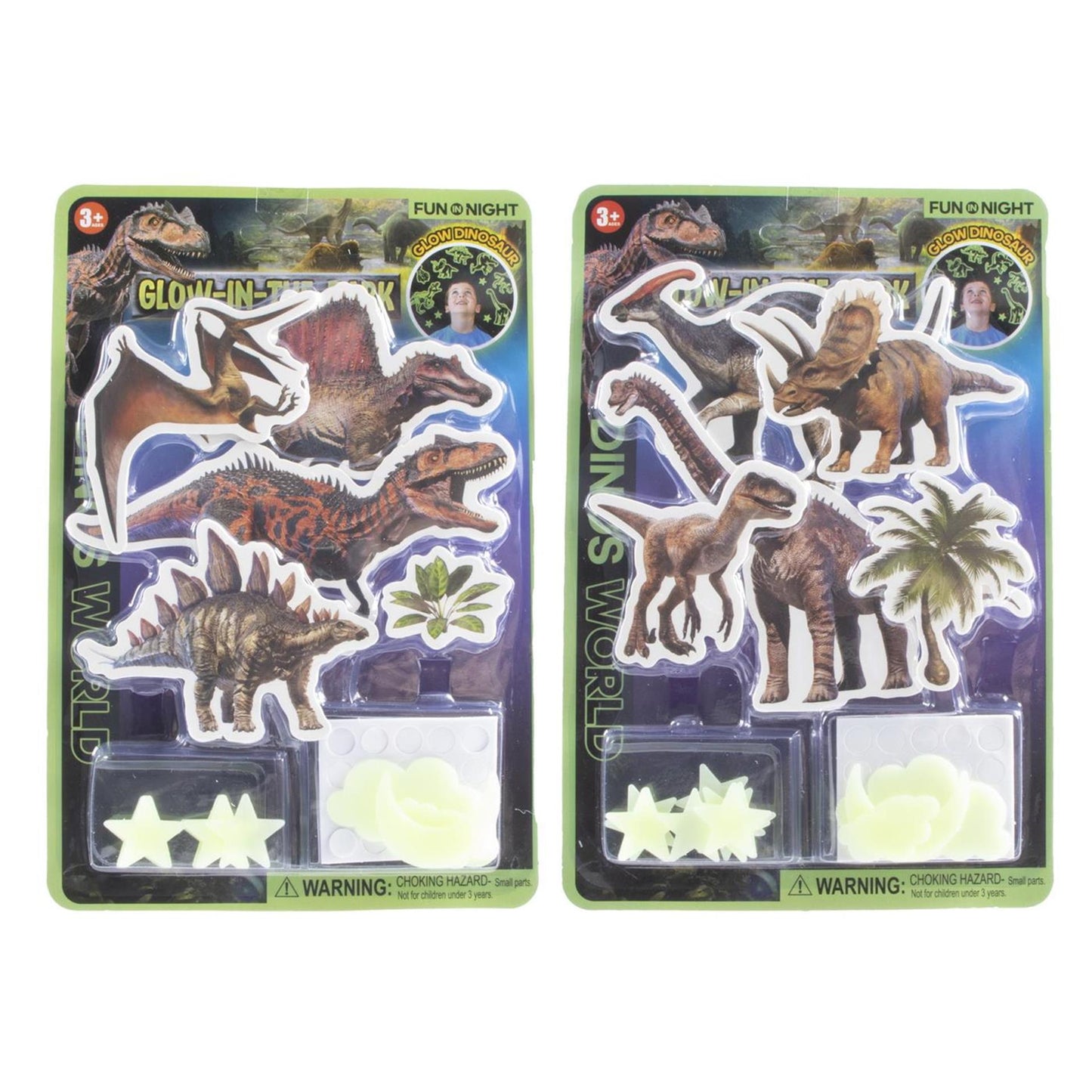 Glow in the dark stickers dino 26-delig 2 assorti