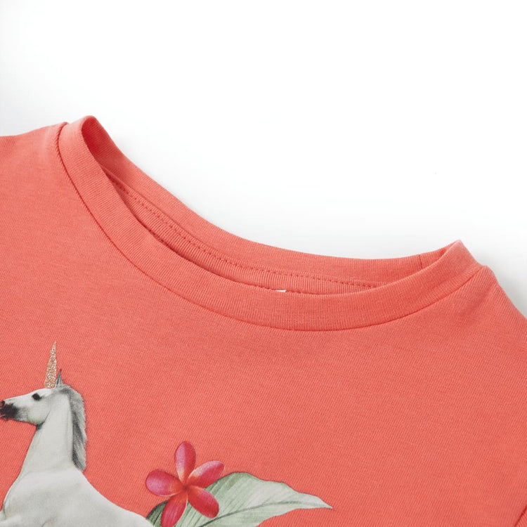 VidaXL Kindershirt met korte mouwen 92 koraalkleurig