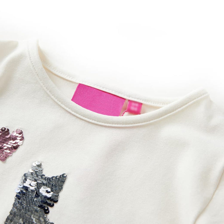 Vidaxl kindershirt met lange mouwen 128 ecru
