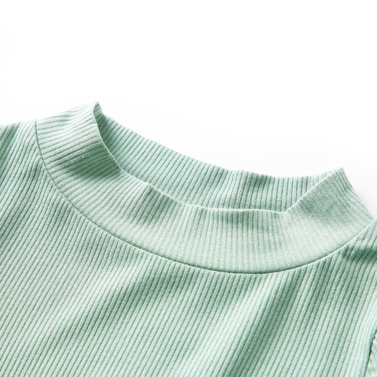Vidaxl kindershirt met lange mouwen lage col 140 donkermintkleurig