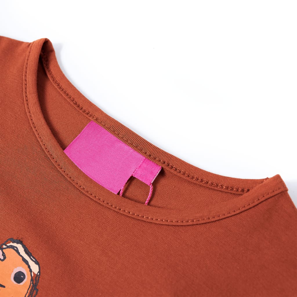 VidaXL Kindershirt met lange mouwen 92 cognackleurig