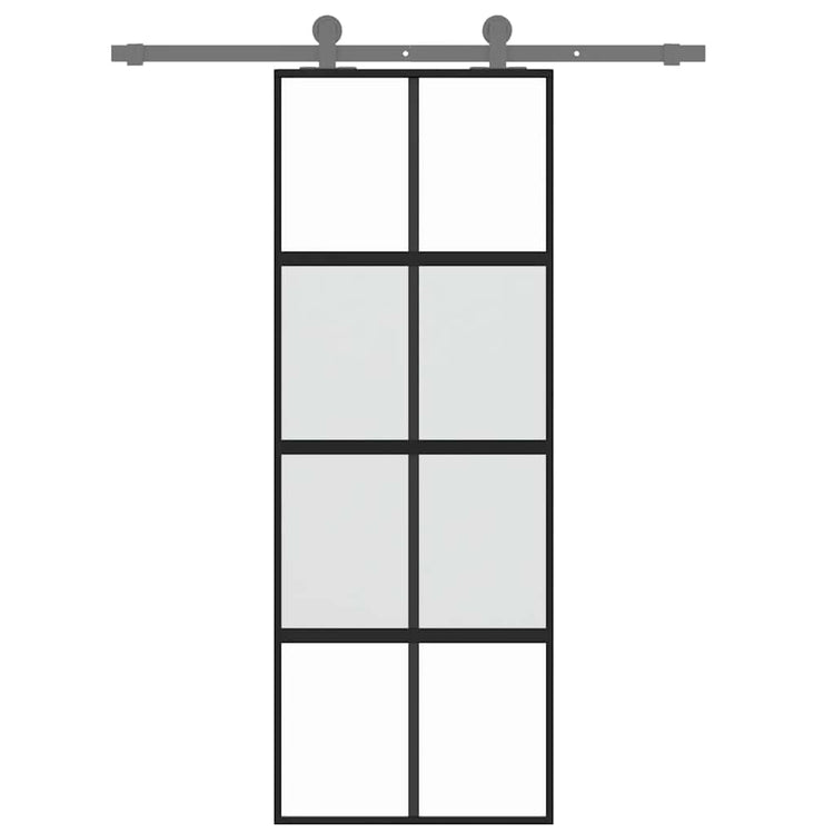 Vidaxl schuifdeur 76x205 cm gehard glas en aluminium zwart
