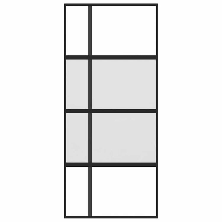Vidaxl schuifdeur 90x205 cm gehard glas en aluminium zwart