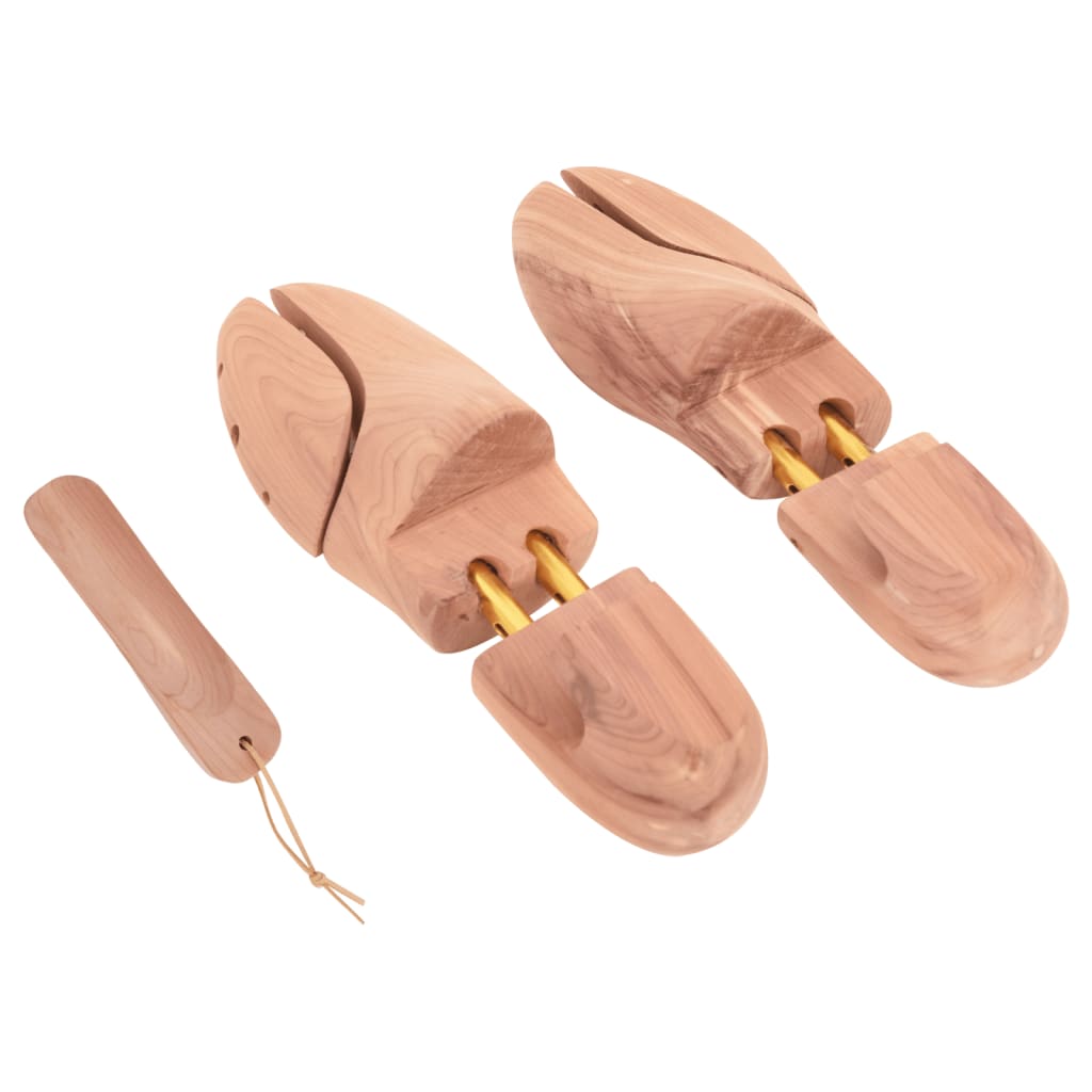 Vidaxl schoenspanner met schoenlepel eu 38-39 massief cederhout