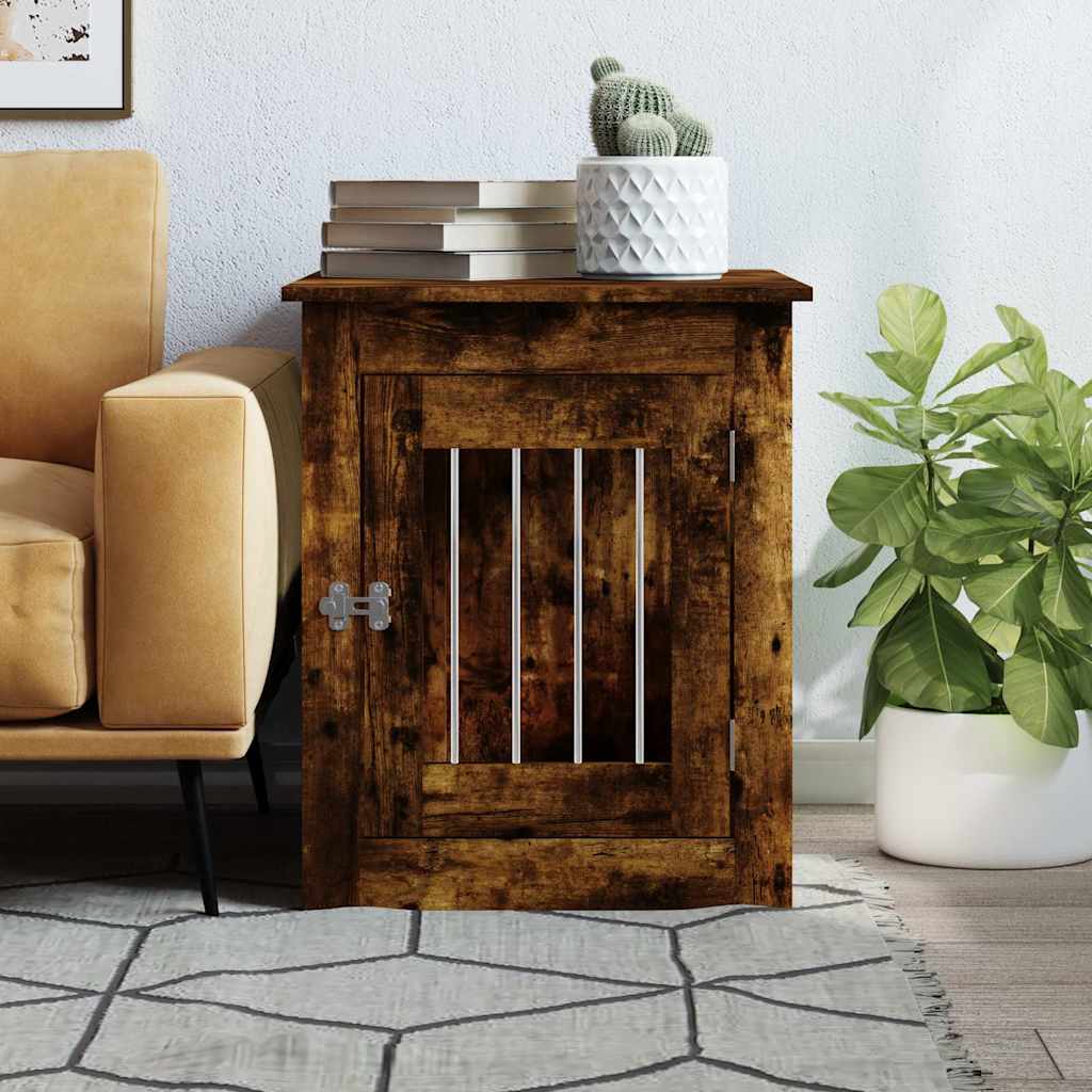 Vidaxl hondenbench 55x75x65 cm bewerkt hout gerookt eikenkleurig