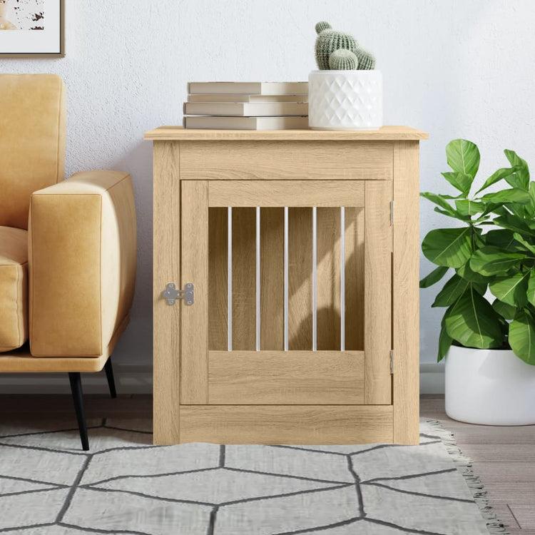 Vidaxl hondenbench 64,5x80x71 cm bewerkt hout sonoma eikenkleurig