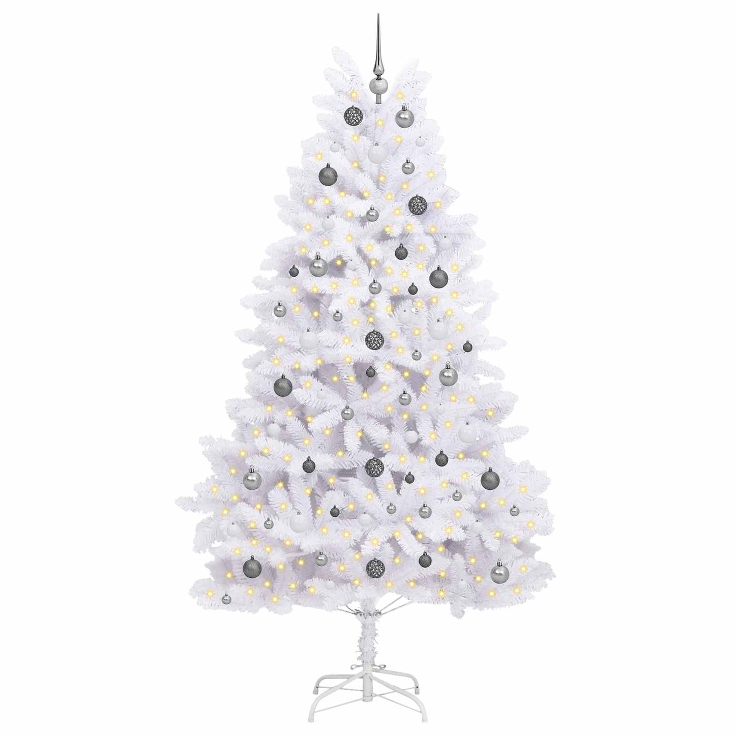 Vidaxl kunstkerstboom wit 120 x 120 x 240 cm pvc en metaal