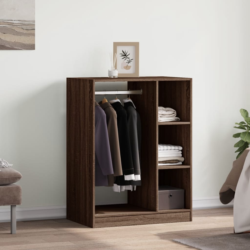 VidaXL Kledingkast 77x48x102 cm bewerkt hout bruin eikenkleurig