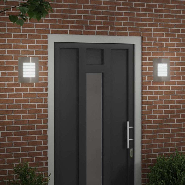 Vidaxl buiten wandlamp 2 pcs zilver 23.5 x 9 x 26 cm