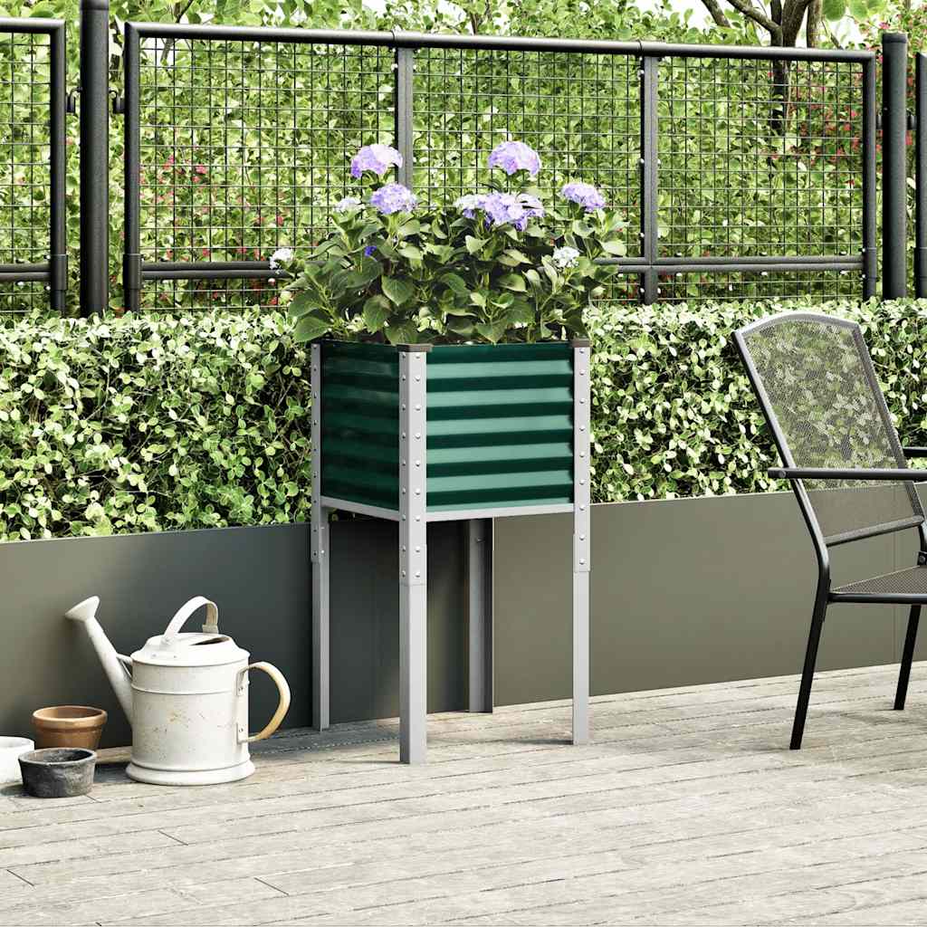 Vidaxl plantenbak groen 45x45x88 cm staal