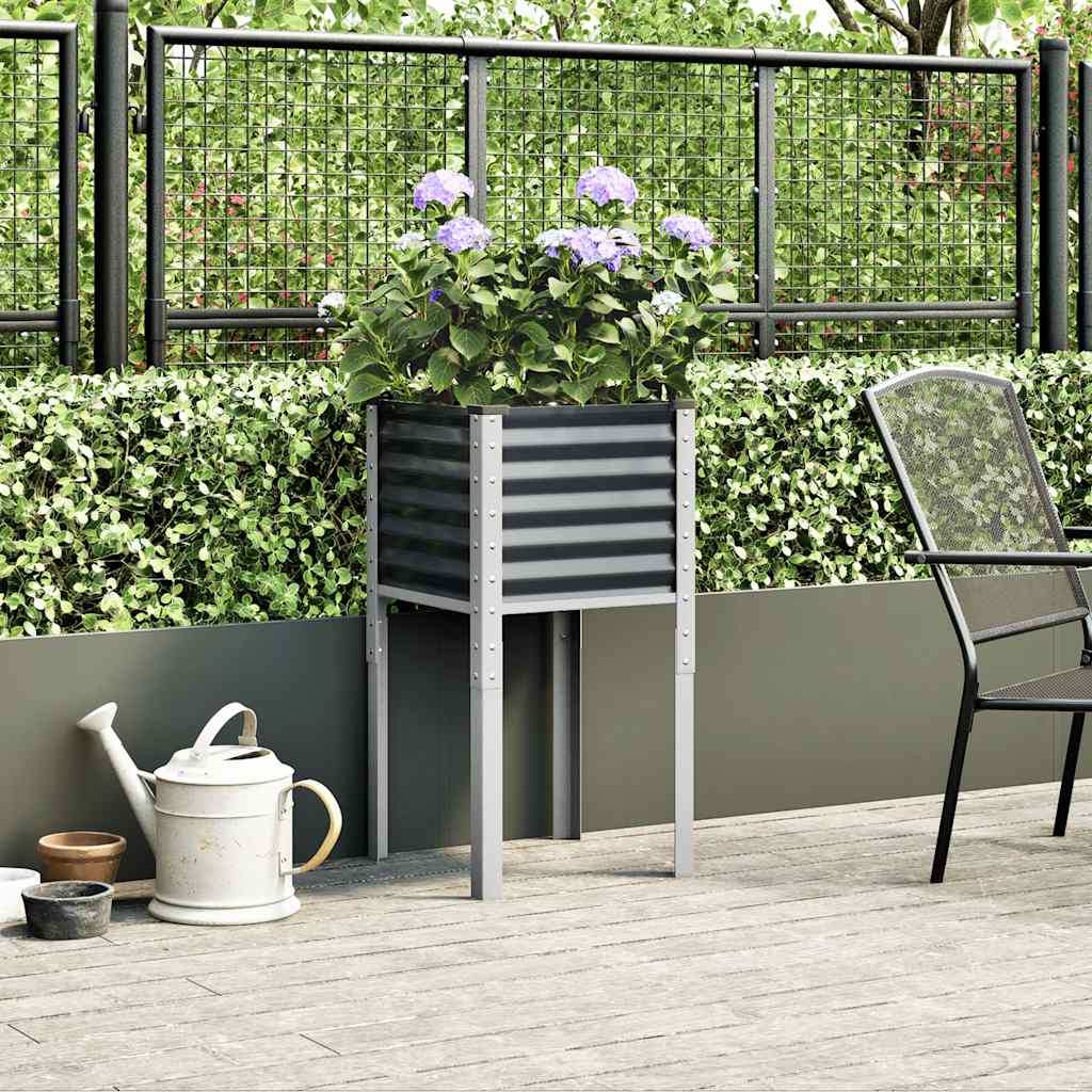 Vidaxl plantenbak antraciet 45x45x88 cm staal
