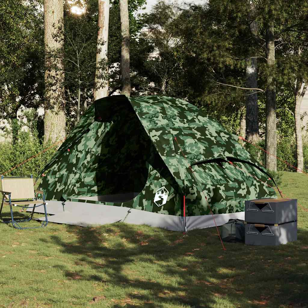 Vidaxl koepeltent 4-persoons waterdicht camouflage
