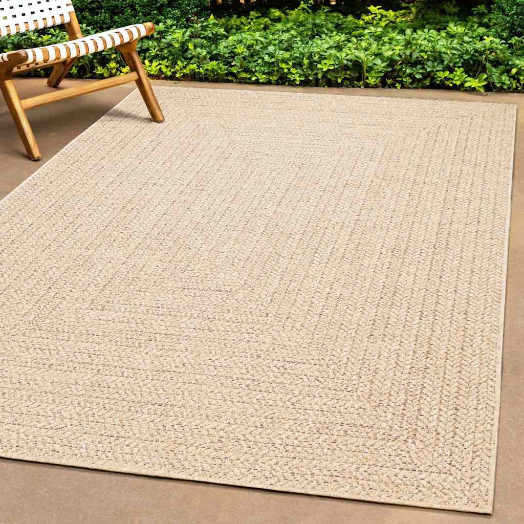 Vidaxl vloerkleed zizur beige binnen en buiten 120x120 cm jute look