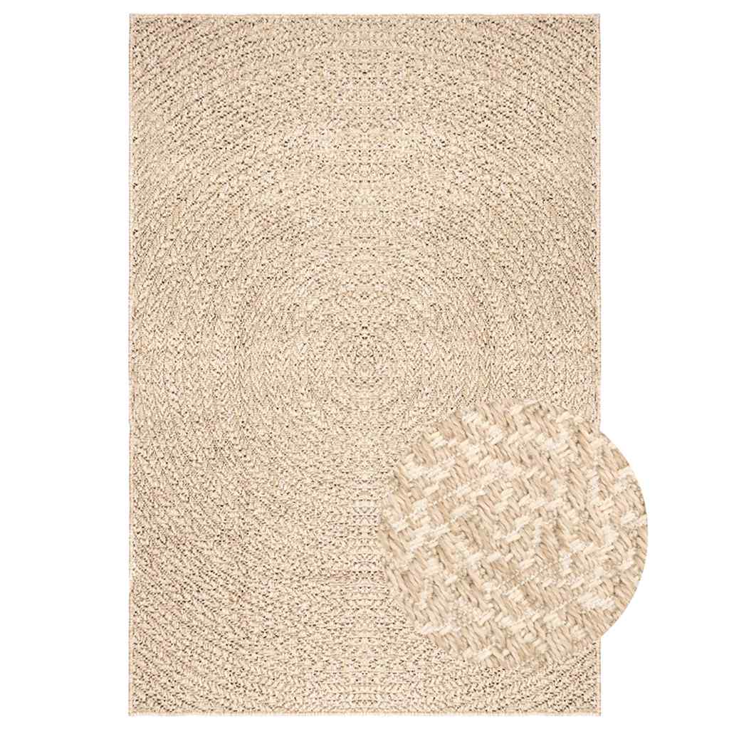 Vidaxl vloerkleed zizur beige binnen en buiten 140x200 cm jute look