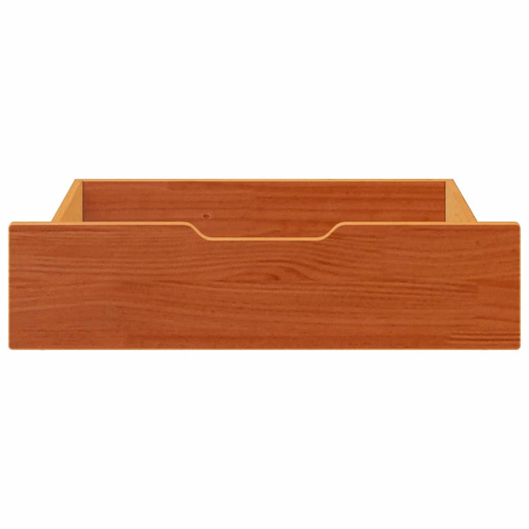 Vidaxl bedlades 2 st 75x55x17 massief grenenhout wasbruin