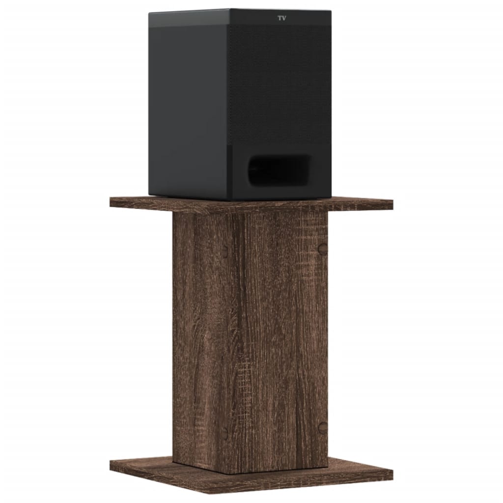 Vidaxl speakerstandaards 2 st 30x30x40 cm bewerkt hout bruin eiken