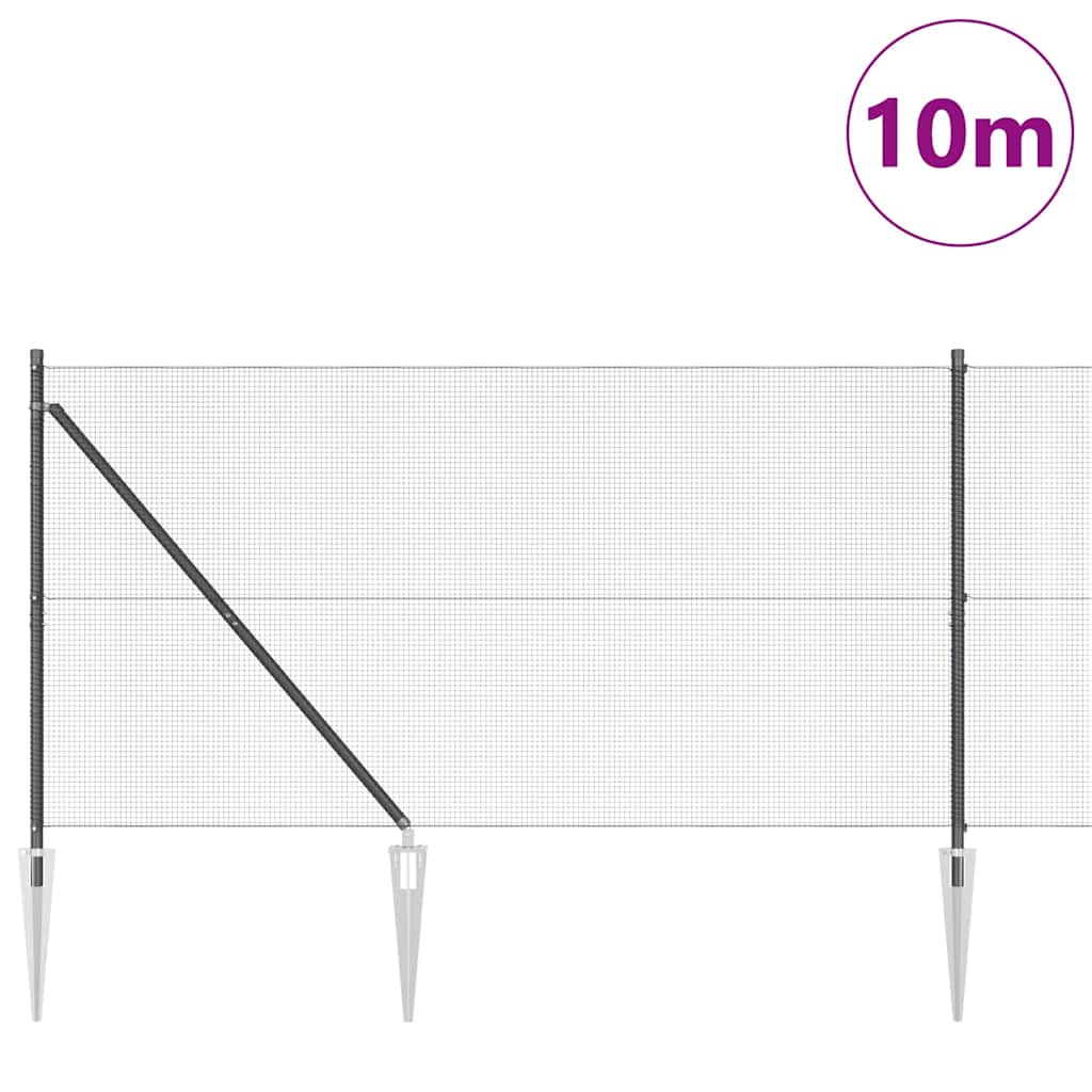 Vidaxl afrasteringspaal grijs 10 x 1,2 m (12 x 12 mm gaas)