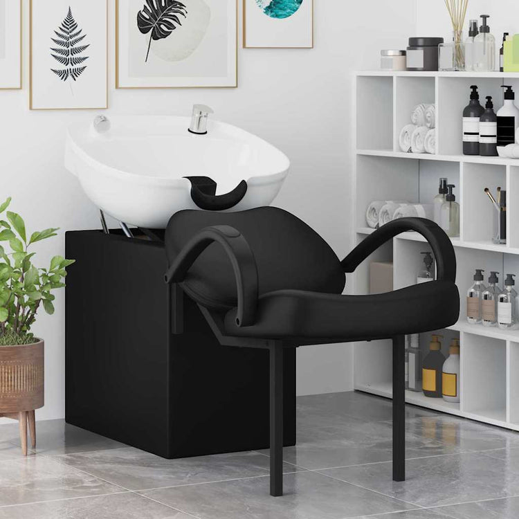 Vidaxl shampoo stoel zwart en wit 136 x 60 x 92 cm pvc