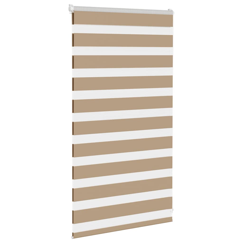 Vidaxl zebra blind 85x100 cm stofbreedte 80,9 cm polyester zandbruin