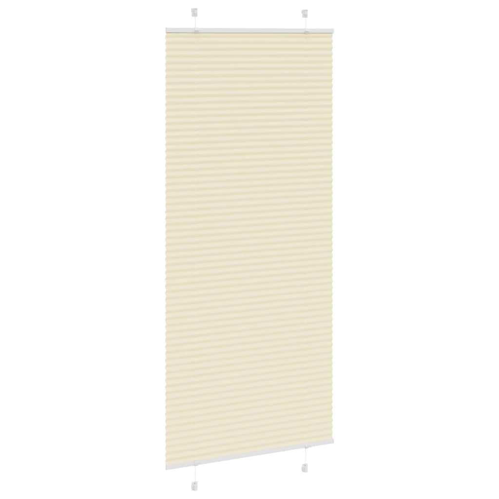 Vidaxl plissé rolgordijn 85x200 cm stofbreedte 84,4 cm polyester crème