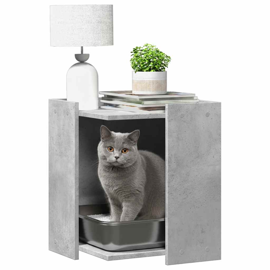 Vidaxl kattenbakkast 42x42x51 cm bewerkt hout betongrijs