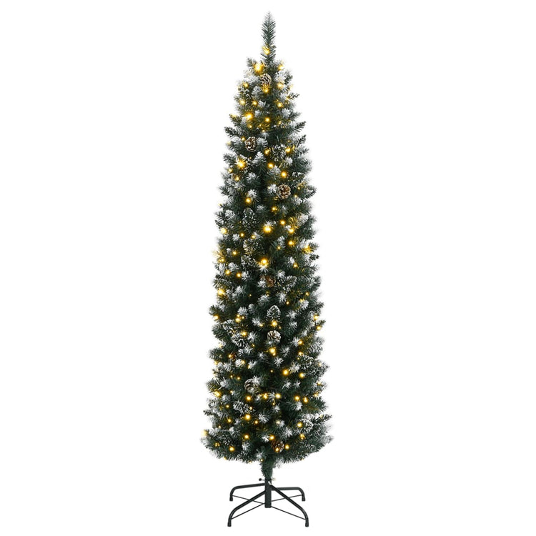 Vidaxl kunstkerstboom smal met 300 led's 210 cm