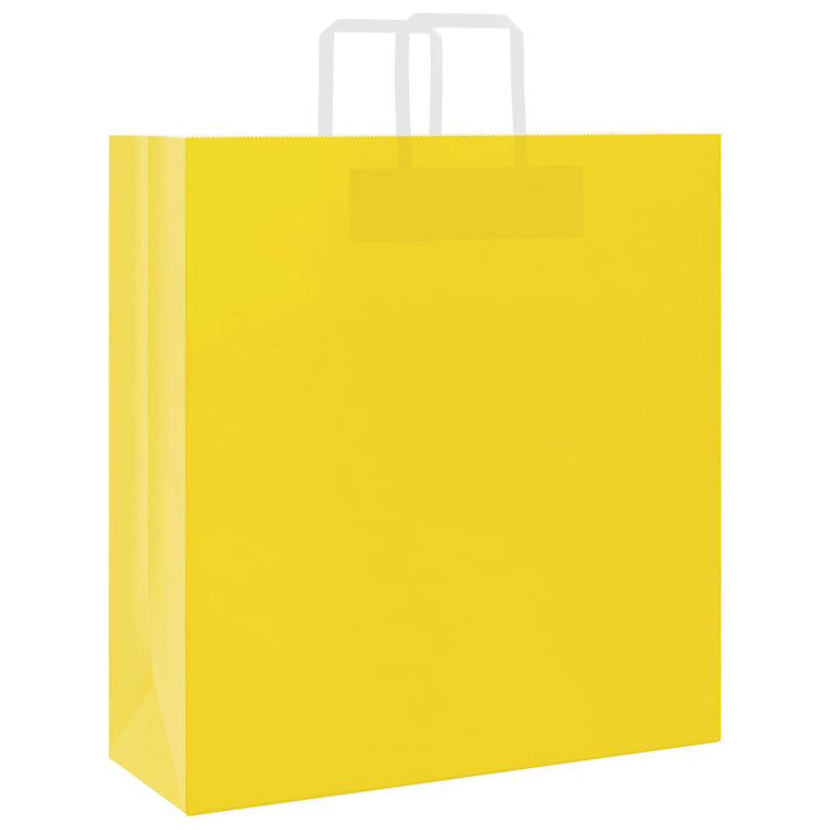 Vidaxl papieren zakken 250 st met hengsels 45x17x48 cm geel