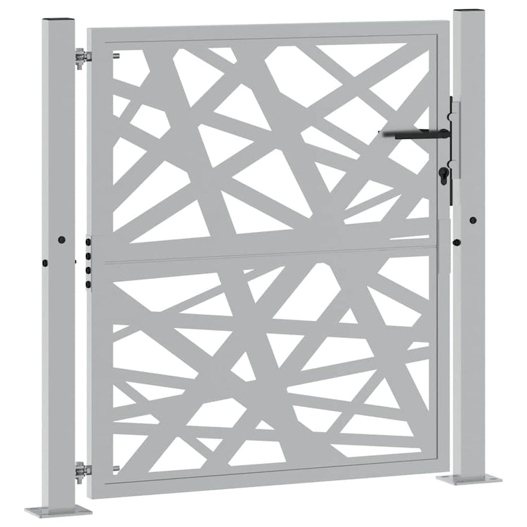 Vidaxl poort met lichtontwerp 100x100 cm weervast staal