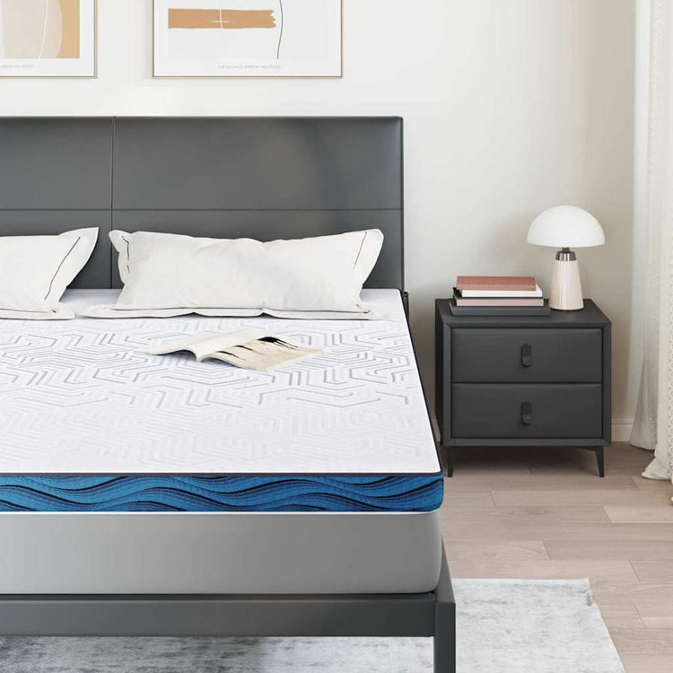 Vidaxl matrastopper 180 x 200 cm dik jacquard stof wit