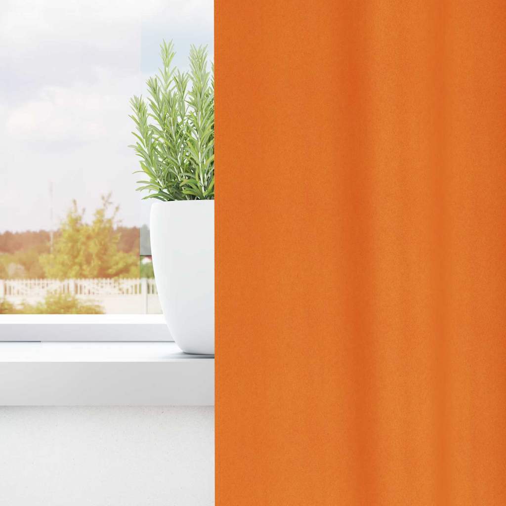 Vidaxl zwart-out gordijnen met ringen 2 pcs feloranje 225 x 140 cm