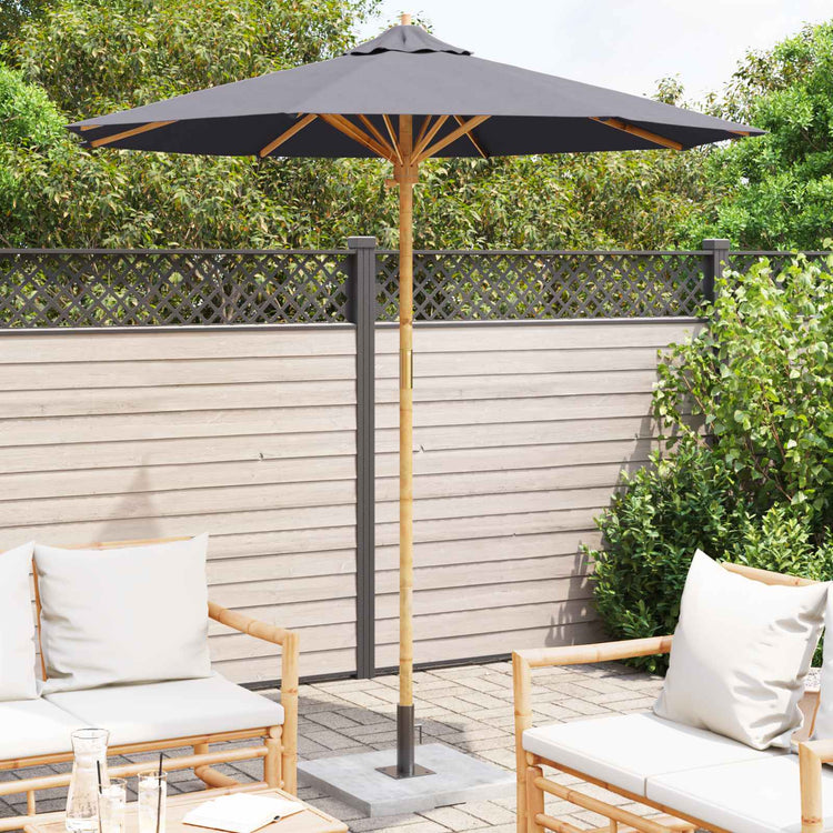 Vidaxl tuinparasol ø 217 x 230 cm bamboe rond donkergrijs