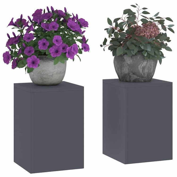 Vidaxl plantenstandaard 2 pcs antraciet 24 x 24 x 35 cm staal