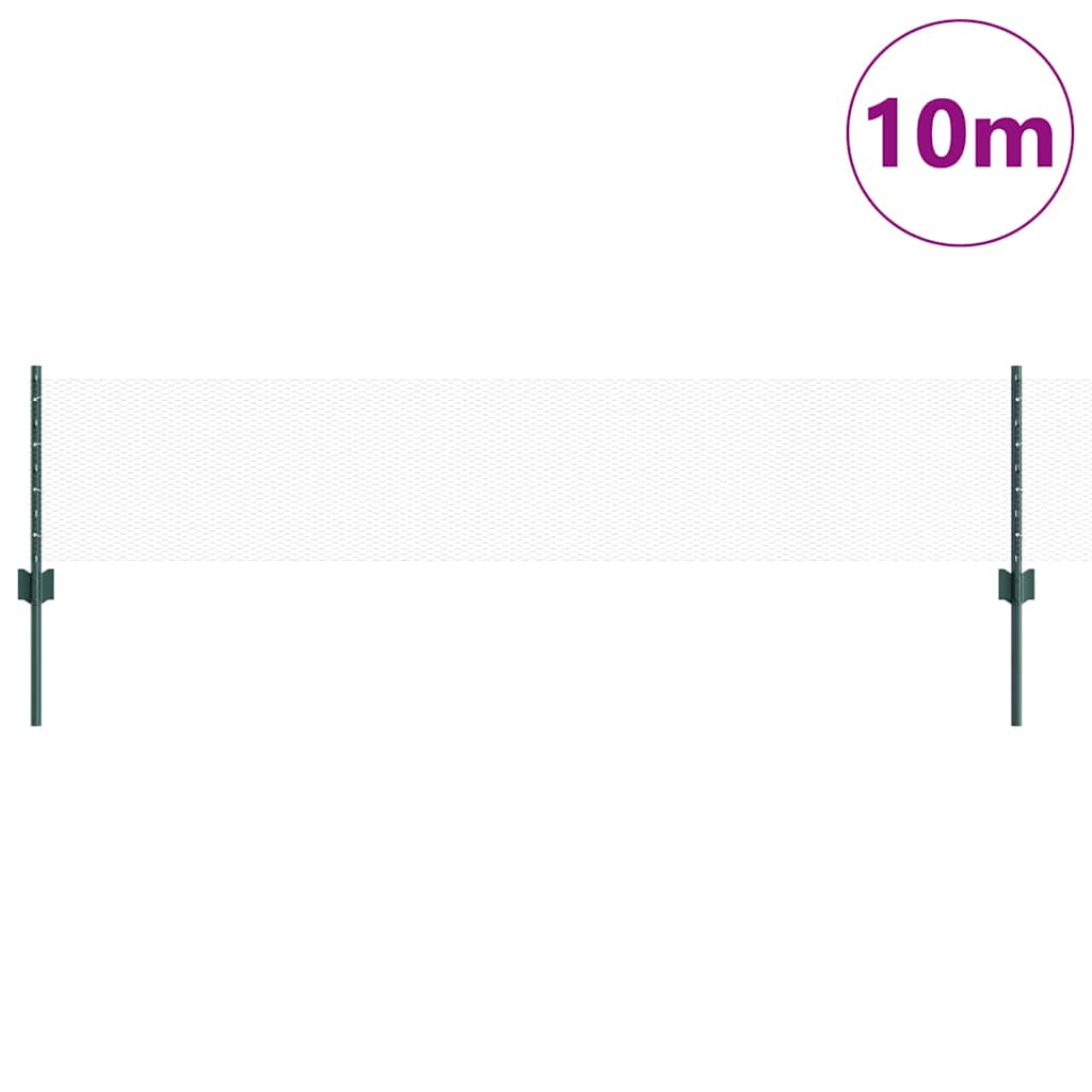 Vidaxl hek met paal groen 0,4 x 10 m staal en pvc