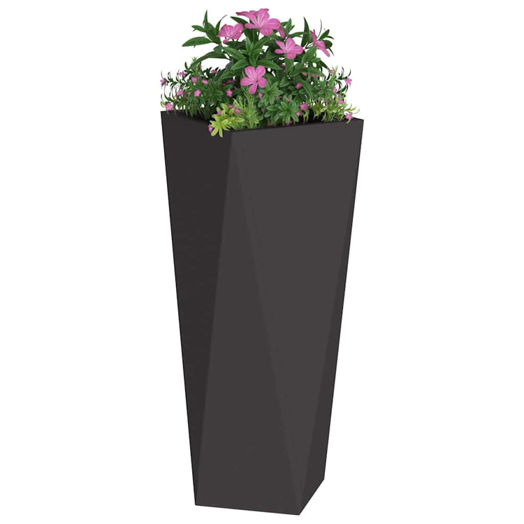 Vidaxl plantenbak 2 st zwart 30 x 30 x 75 cm staal