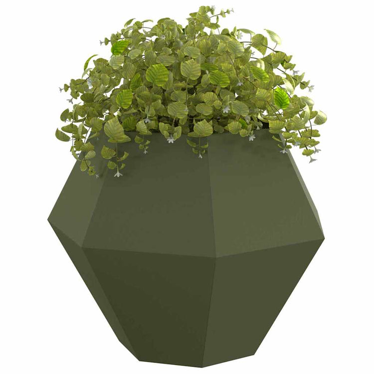Vidaxl plantenbak olijfgroen 100 x 100 x 80 cm staal