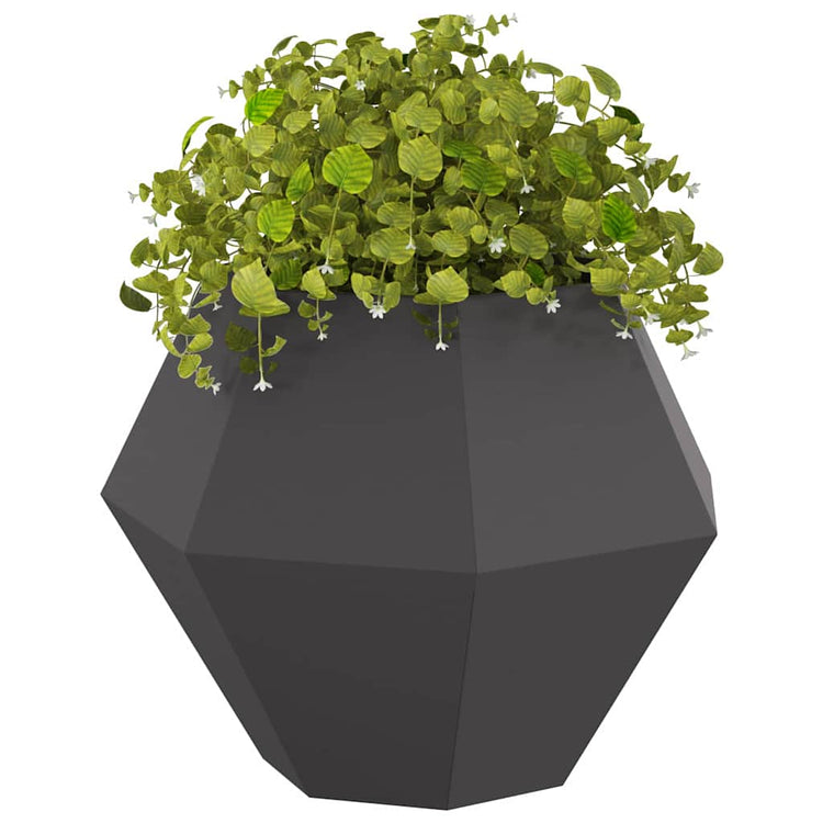 Vidaxl plantenbak 2 st zwart 75 x 75 x 60 cm staal