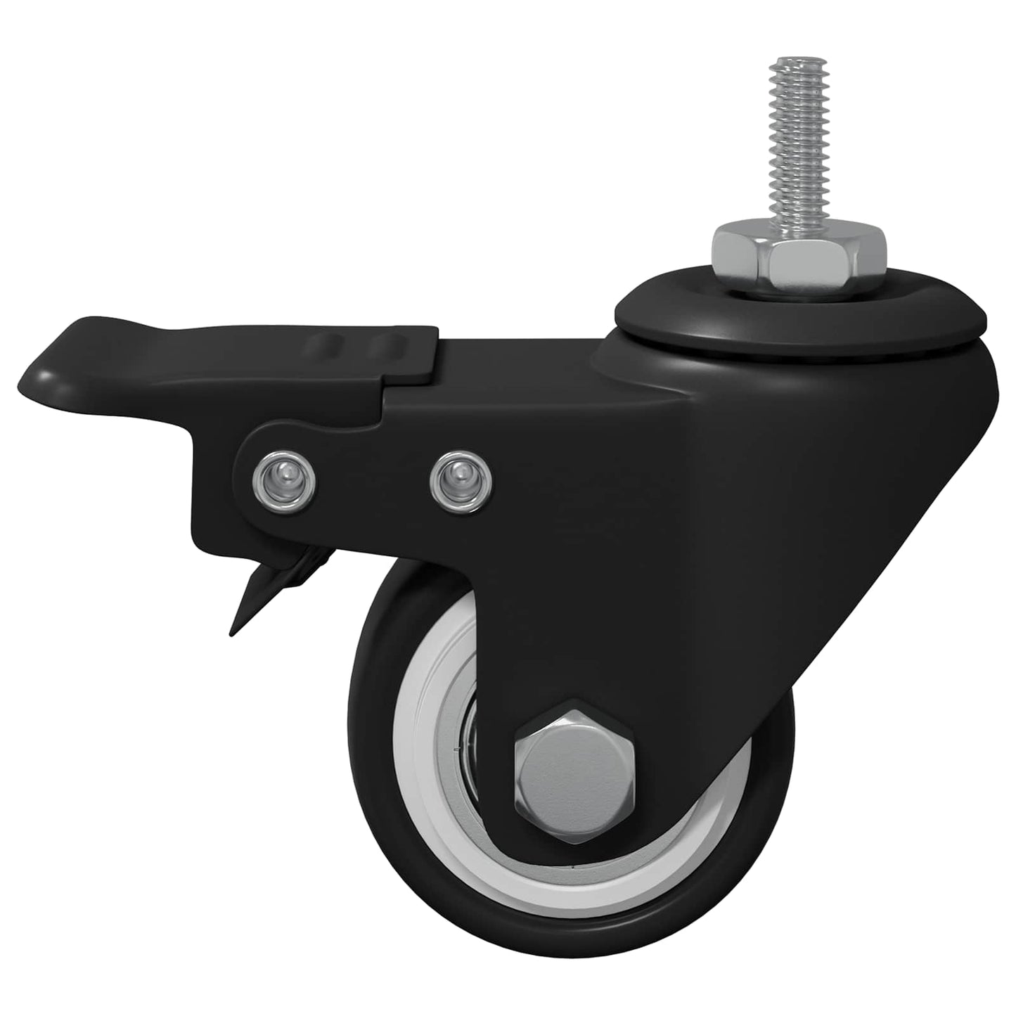 Vidaxl wielen 2 pcs zwart m6 x 37 mm ijs en nylon