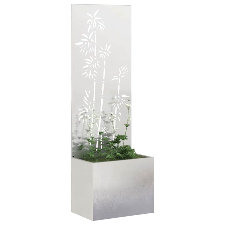 Vidaxl tuin privacy screen zilver 50 x 32 x 150 cm roestvrij staal