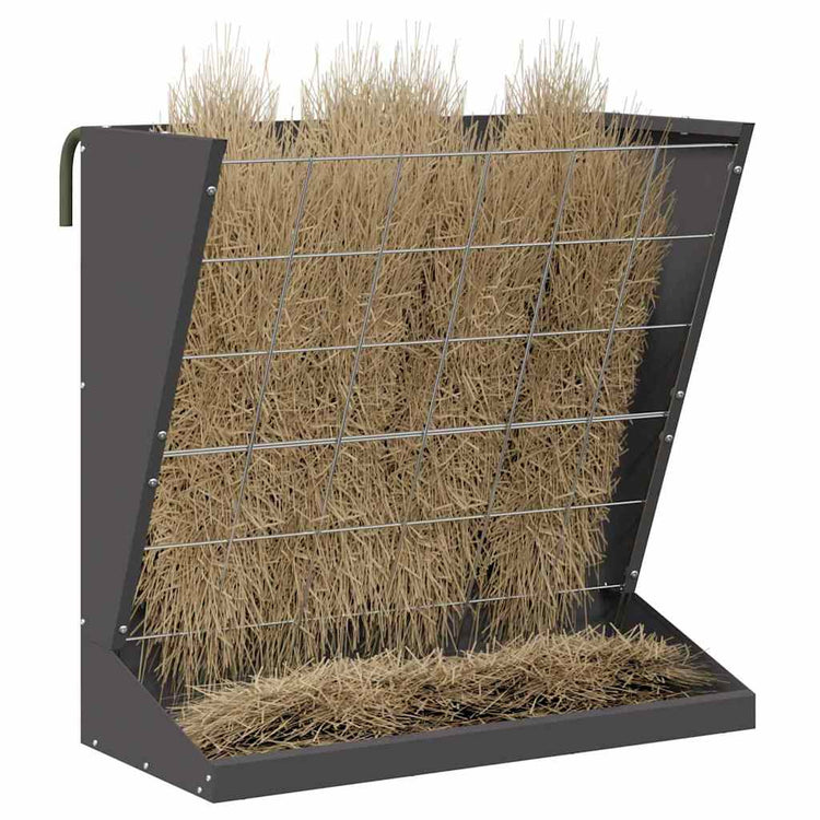 Vidaxl hooi feeder zwart 71 x 33 x 70 cm 5 kg koudgewalst staal