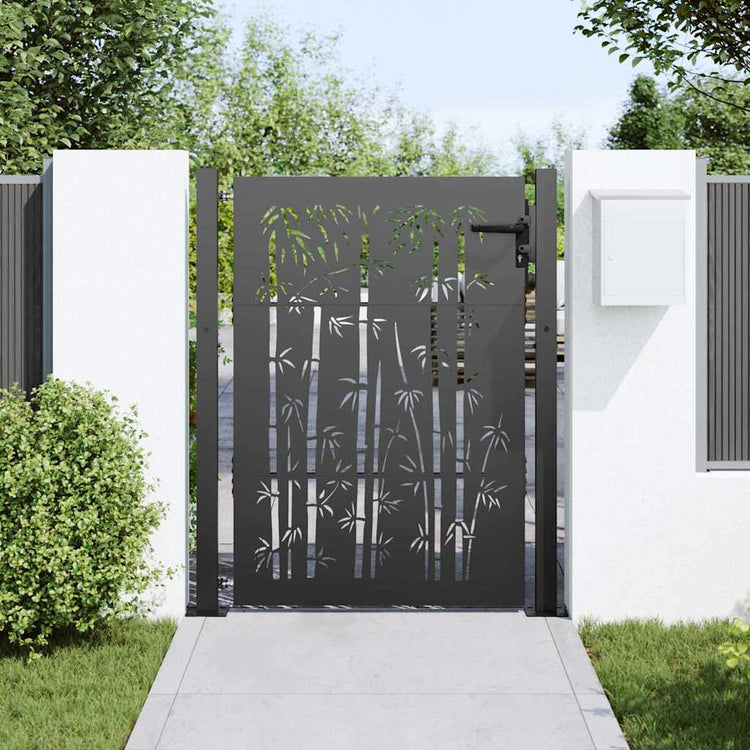 Vidaxl tuinpoort 110 x 130 cm gepoedercoat staal zwart vergrendelbaar