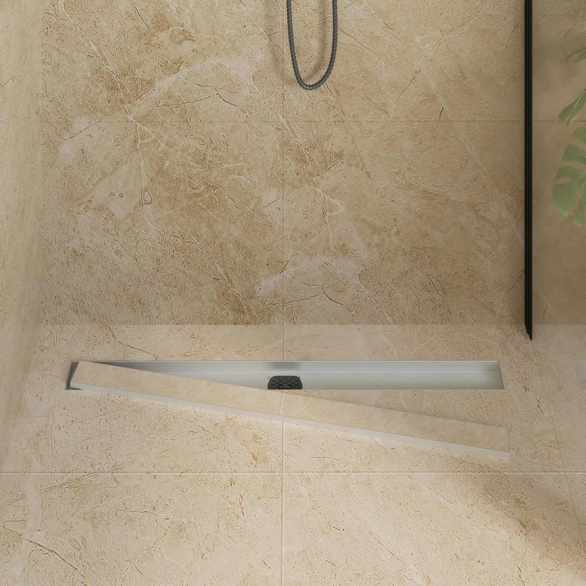 Vidaxl doucheafvoer 2-in-1 met 360° sifon zilver 90 cm