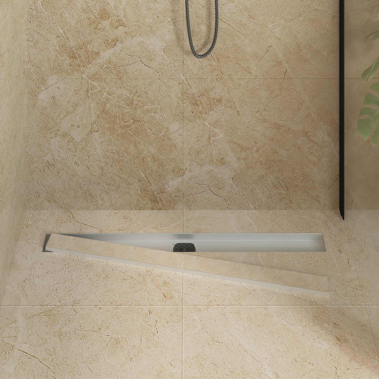 Vidaxl doucheafvoer 2-in-1 met 360° sifon zilver 90 cm