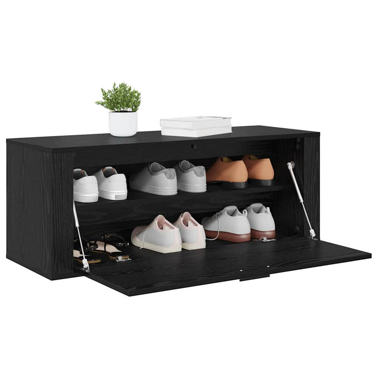 Vidaxl schoenenkast 100 x 35 x 38 cm bewerkt hout zwart eiken
