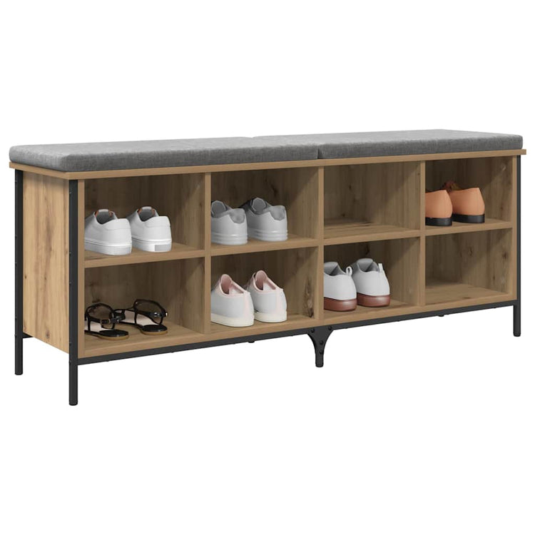 Vidaxl schoenenkast 131 x 35 x 50 cm gemonteerd hout en ijzer