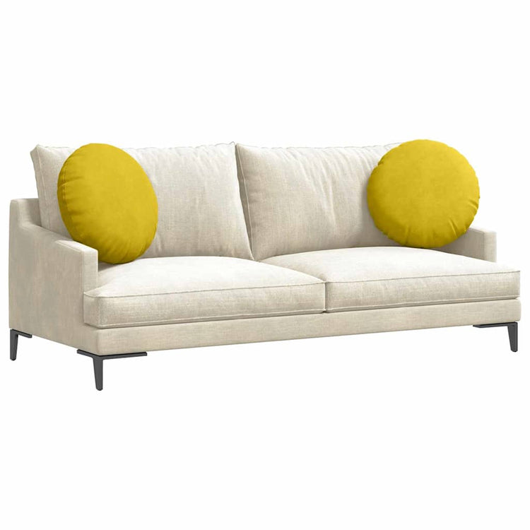 Vidaxl zitkussens 2 st fluweel geel ø50 x 19 cm