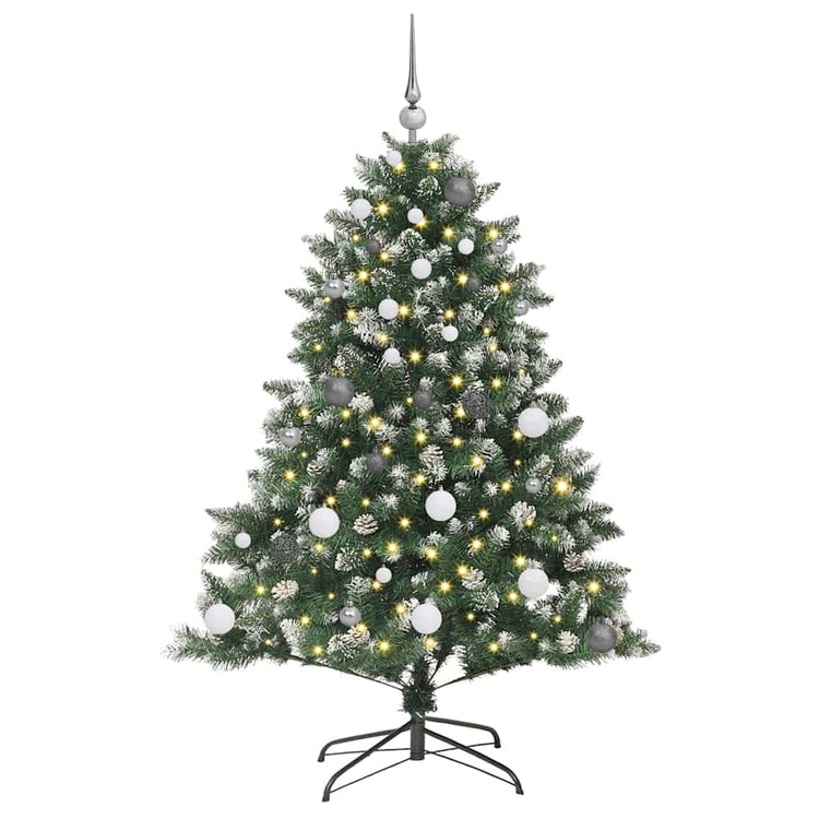 Vidaxl kunstkerstboom met 150 led groen 150 cm pvc en plastic en staal