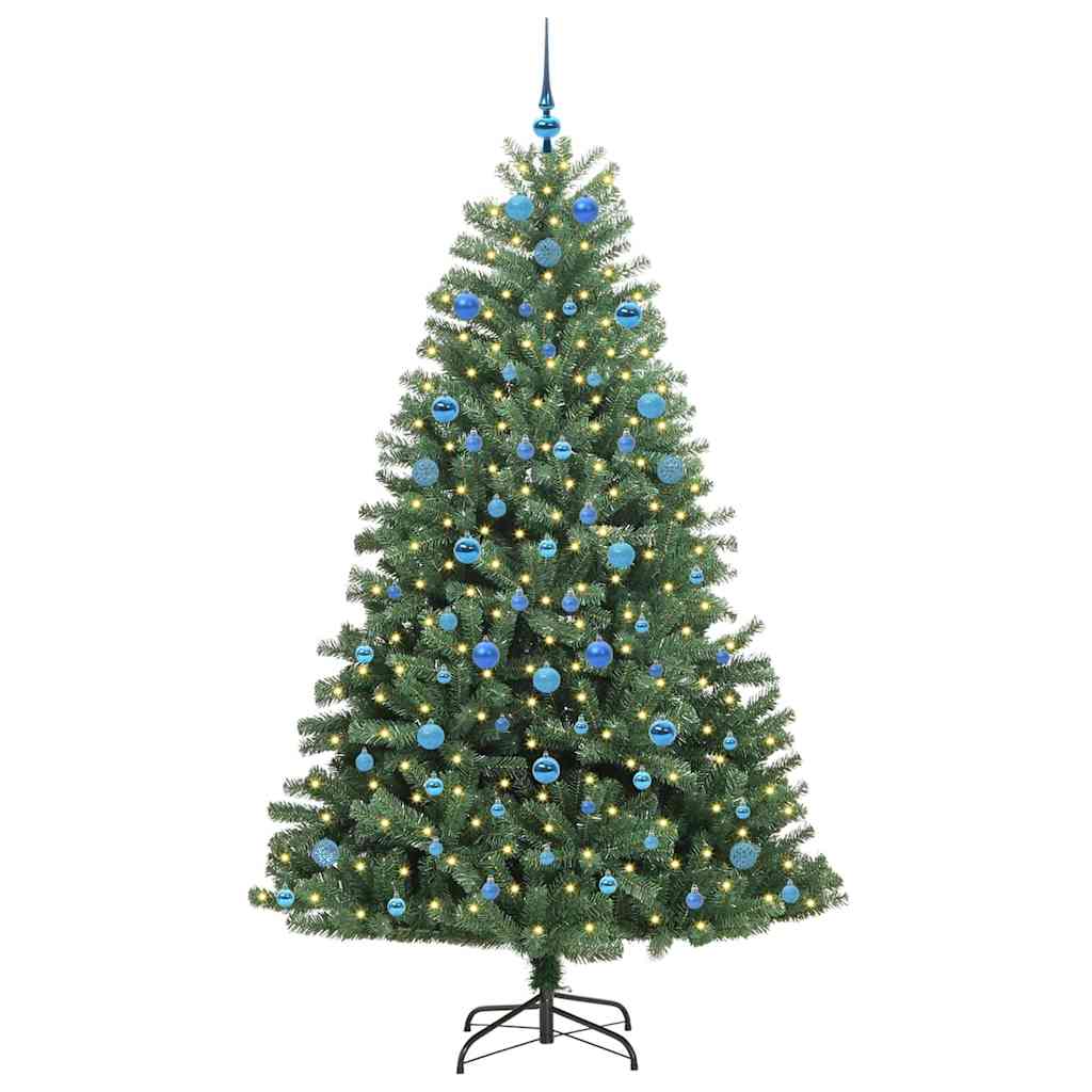 Vidaxl kunstmatige inklapbare kerstboom groen 210 cm pvc en metaal