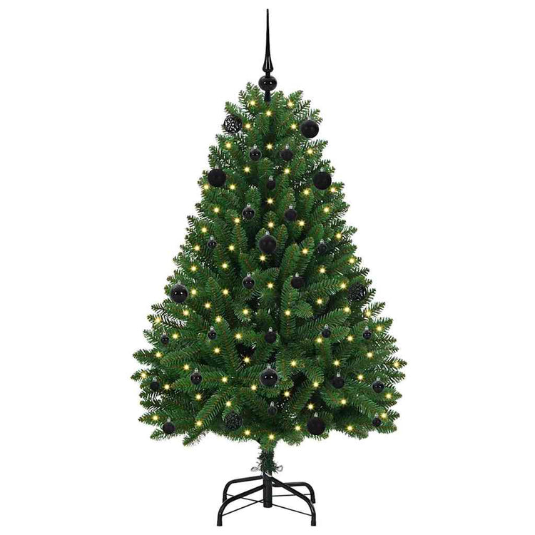 Vidaxl kunstkerstboom 150 cm 150 led's warmwit pvc en staal groen